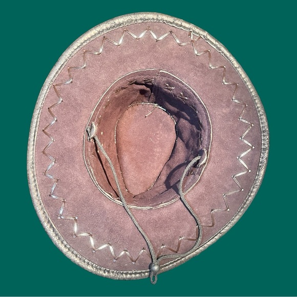 Gorgeous Distressed Black Faux Leather Cowboy Hat (VGUC) - Picture 8 of 9